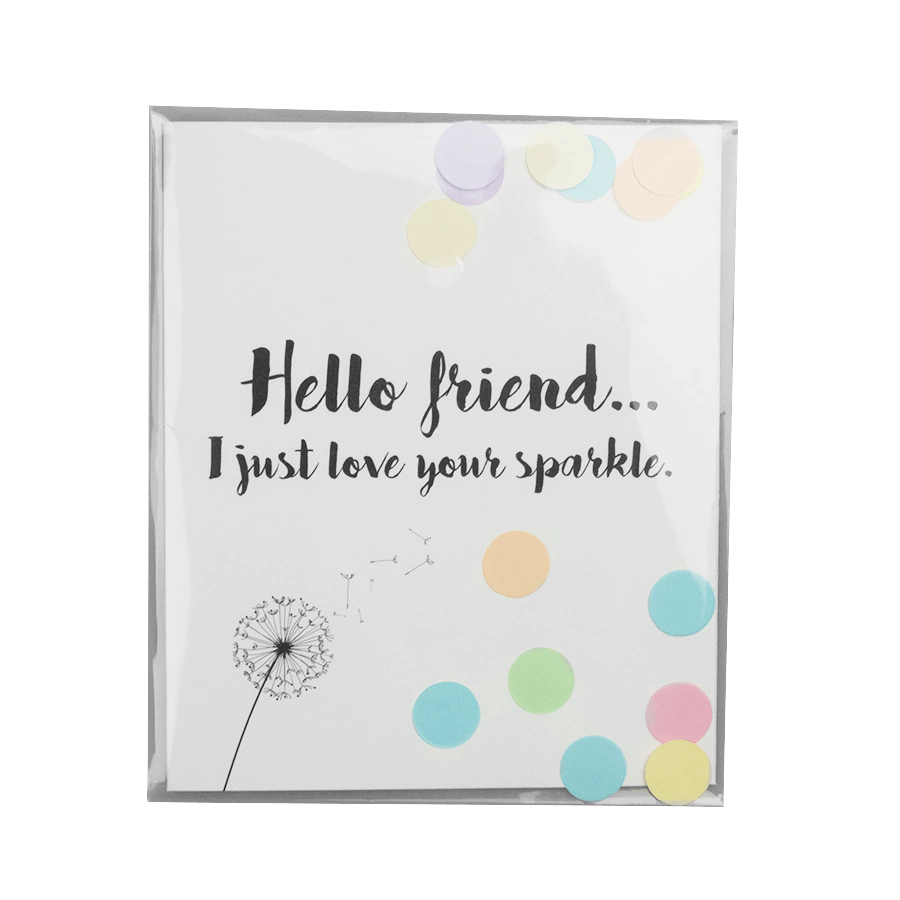 The Gift Label Confetti card - Hello friend