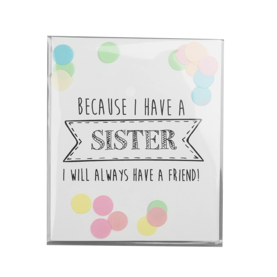 The Gift Label Confetti card - Sister