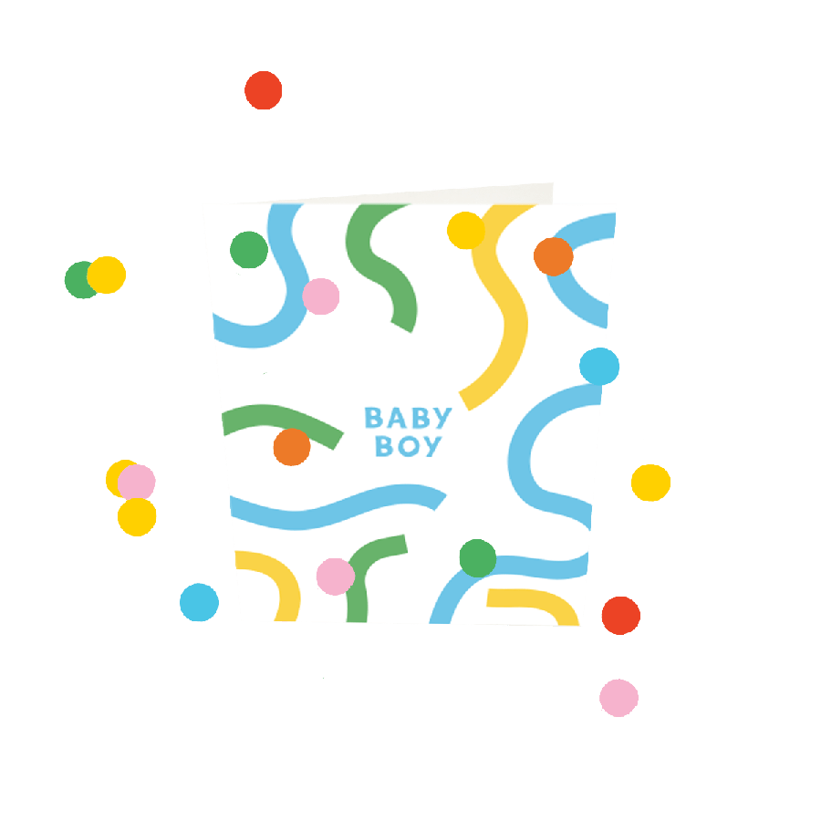 The Gift Label Confetti Cards - Baby Boy V3
