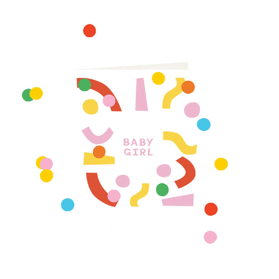 The Gift Label Confetti Cards - Baby Girl