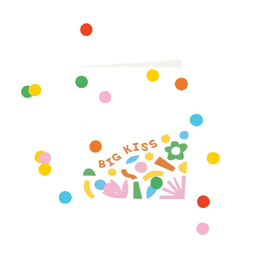 The Gift Label Confetti Cards - Big Kiss V3
