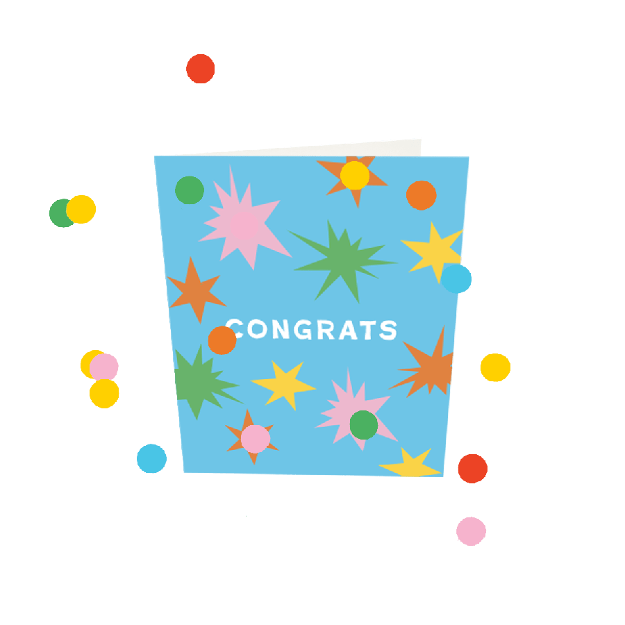 The Gift Label Confetti Cards - Congrats V3