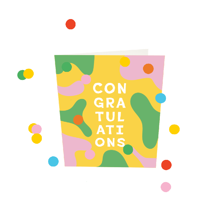 The Gift Label Confetti Cards - Congratulations V3