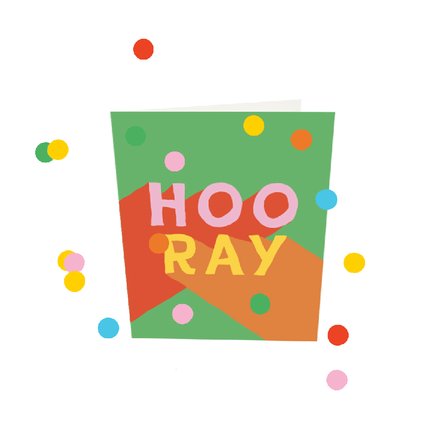 The Gift Label Confetti Cards - Hoo Ray V3