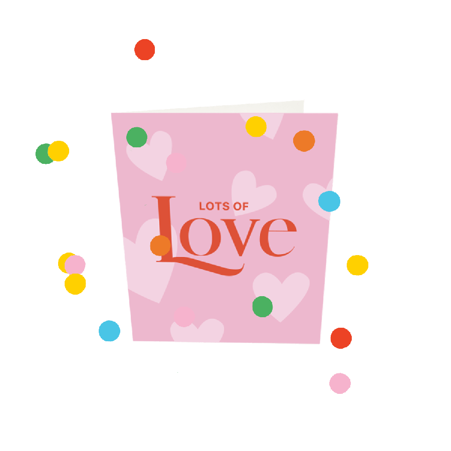The Gift Label Confetti Cards - Lots Of Love V3