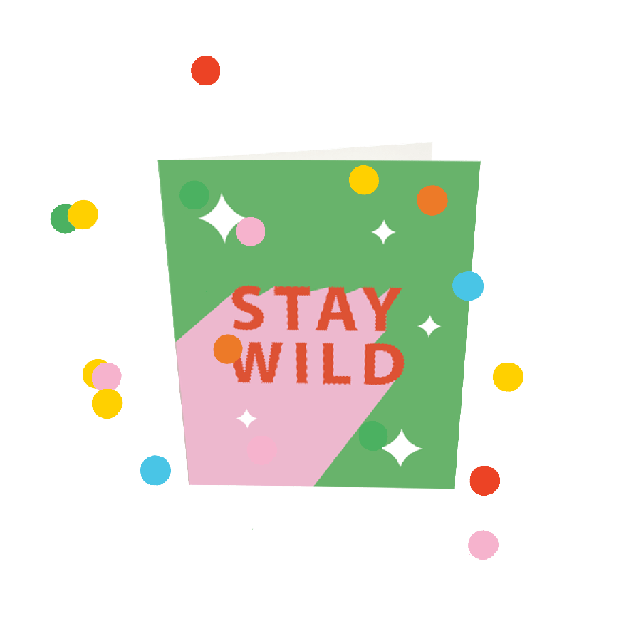 The Gift Label Confetti Cards - Stay Wild V3