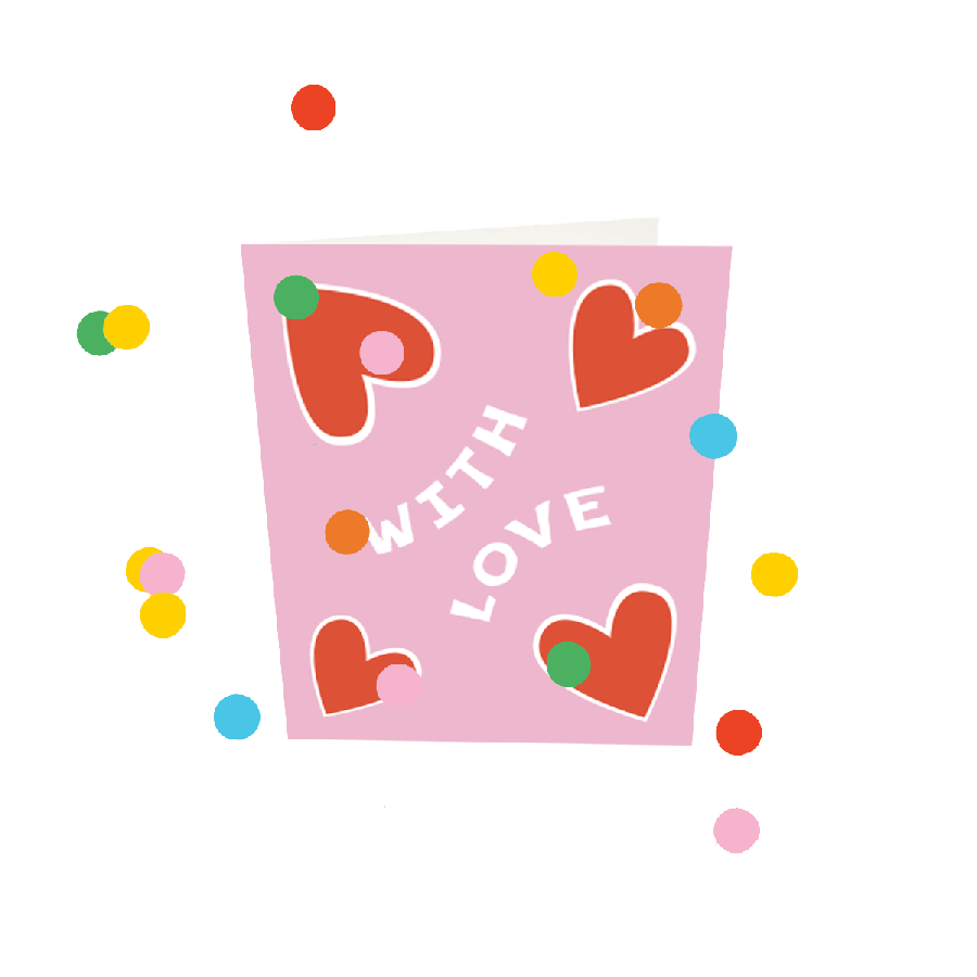The Gift Label Confetti Cards - With Love V3