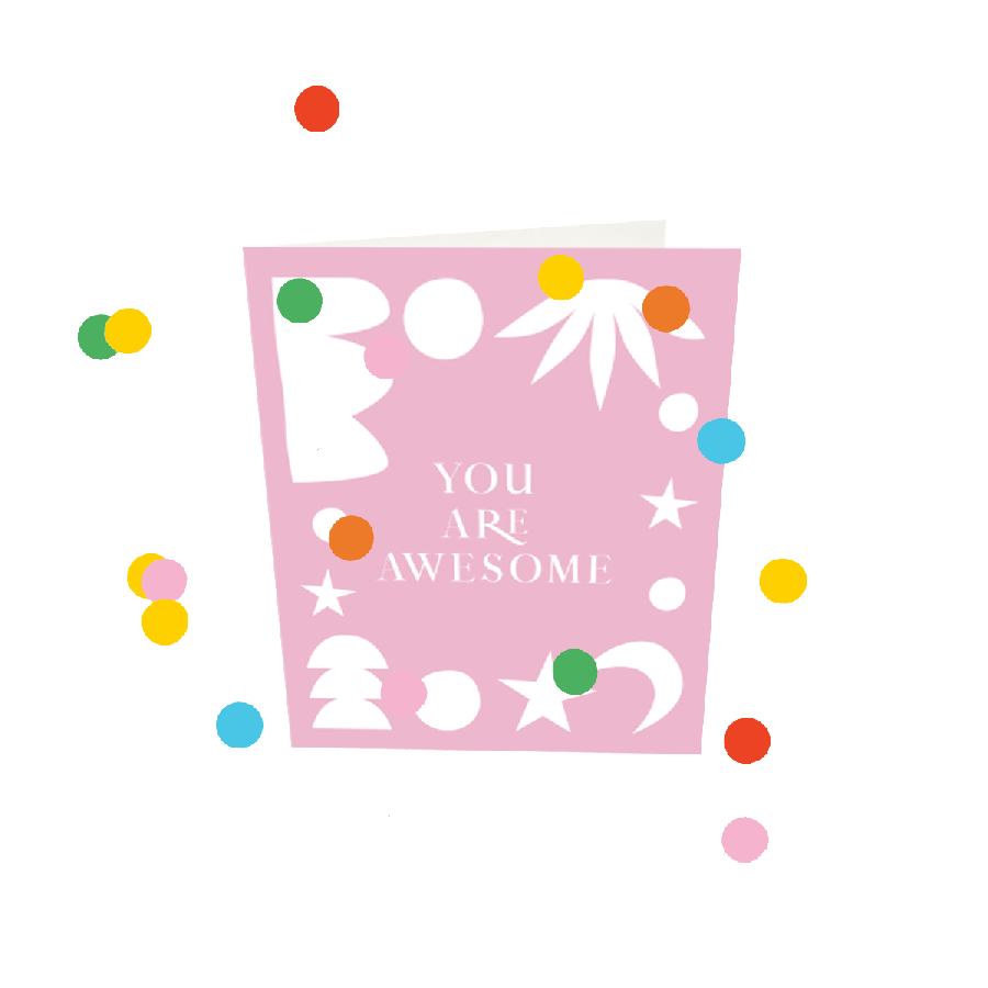 The Gift Label Confetti Cards - You Are Awesome V3