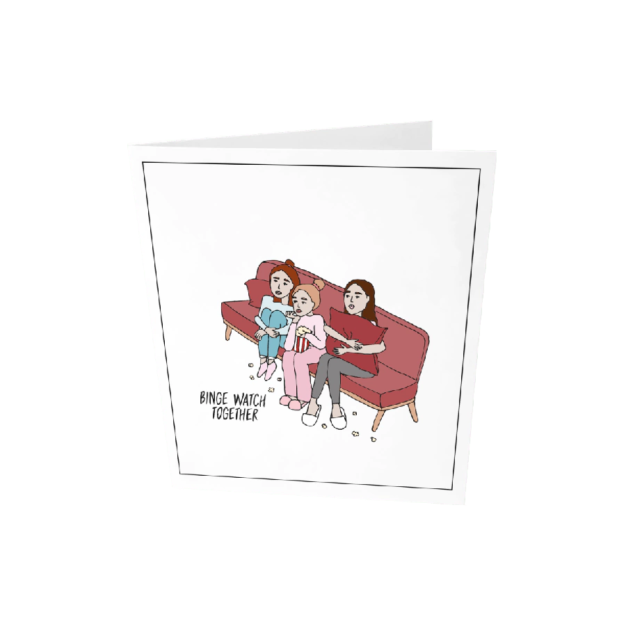 The Gift Label Greeting card - Binge watch together