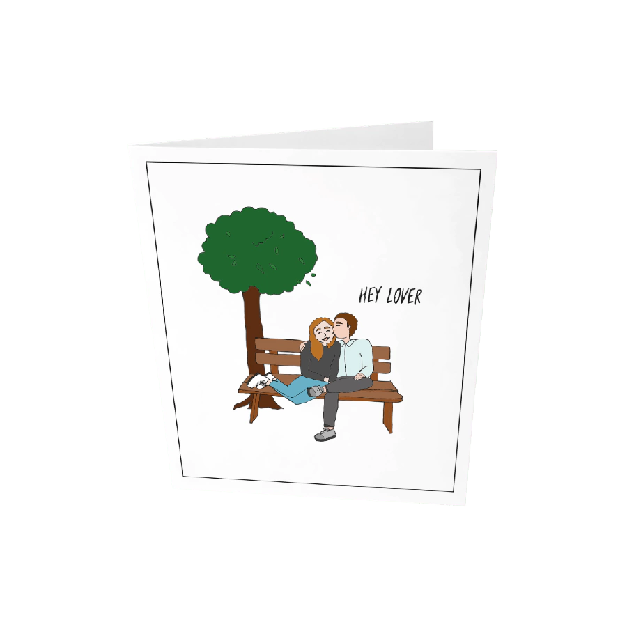 The Gift Label Greeting card - Hey lover
