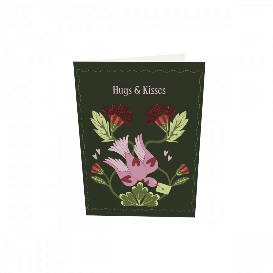 The Gift Label Greeting card - Hugs & Kisses - Bird