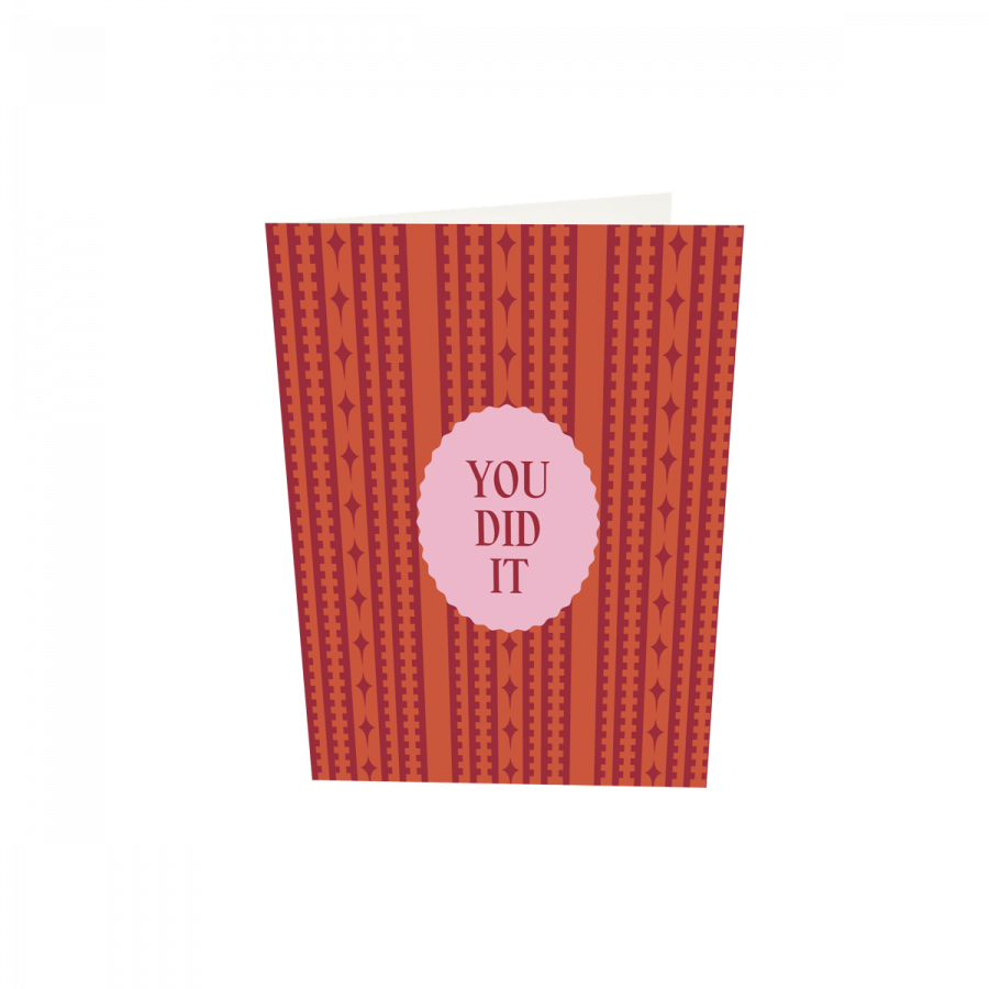 The Gift Label Greeting card - You Did It - Pink/Red