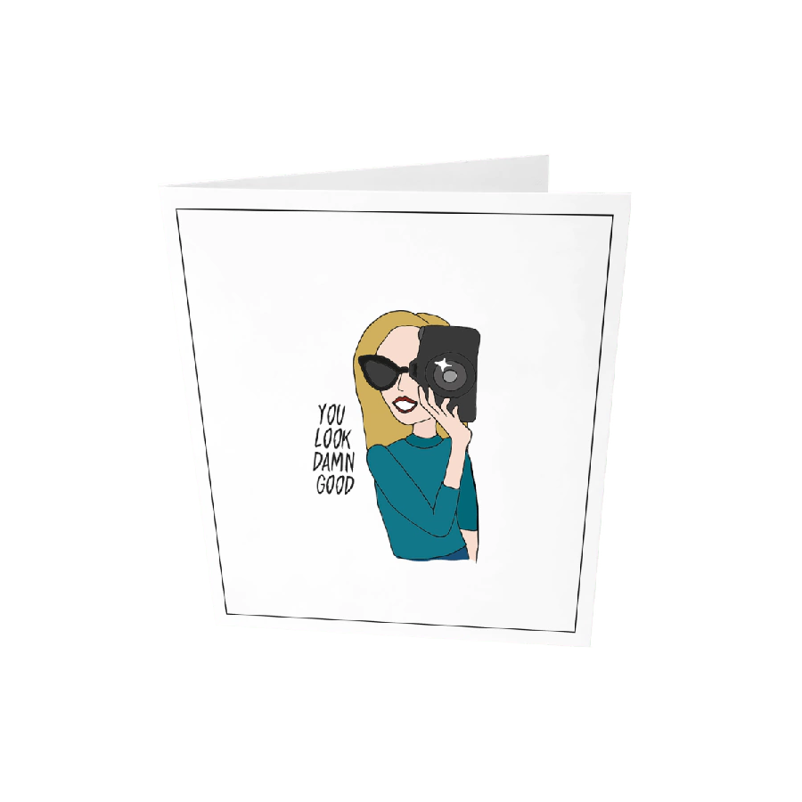 The Gift Label Greeting card - You look damn good