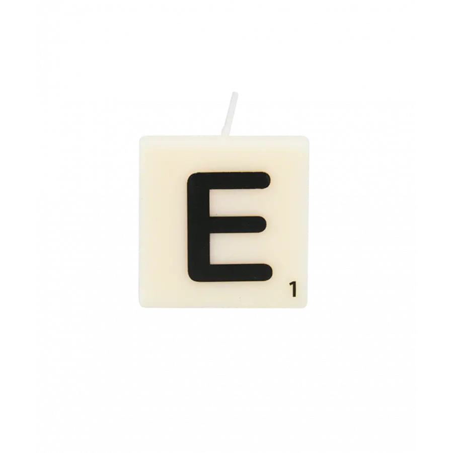 The Gift Label Letter and numbers candle - E