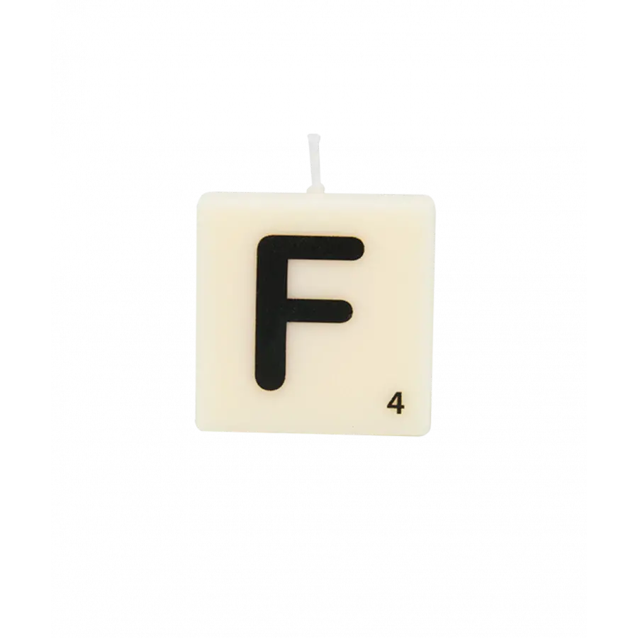 The Gift Label Letter and numbers candle - F