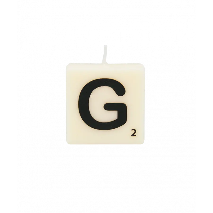 The Gift Label Letter and numbers candle - G