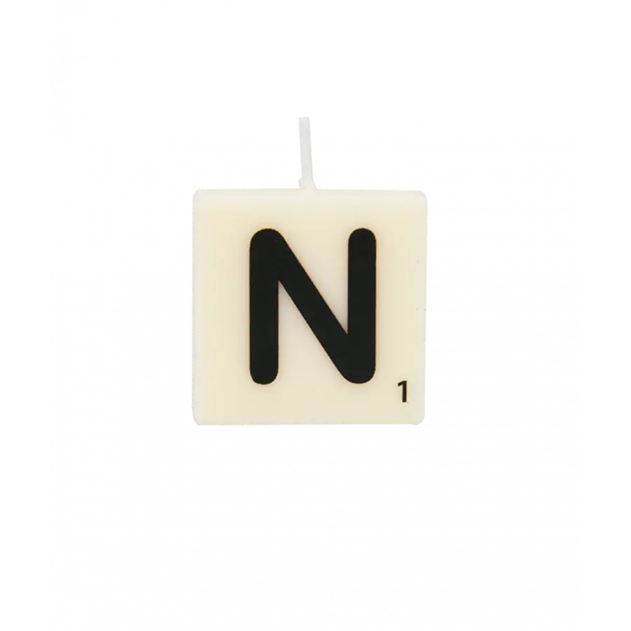 The Gift Label Letter and numbers candle - N