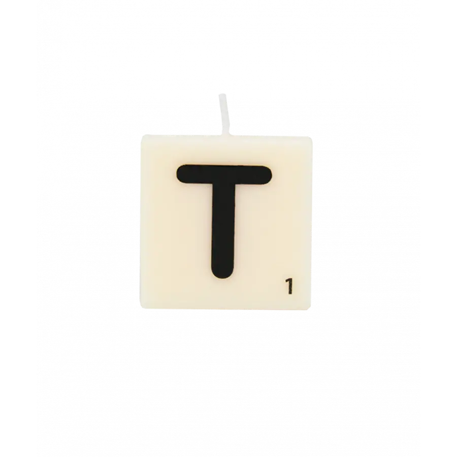 The Gift Label Letter and numbers candle - T
