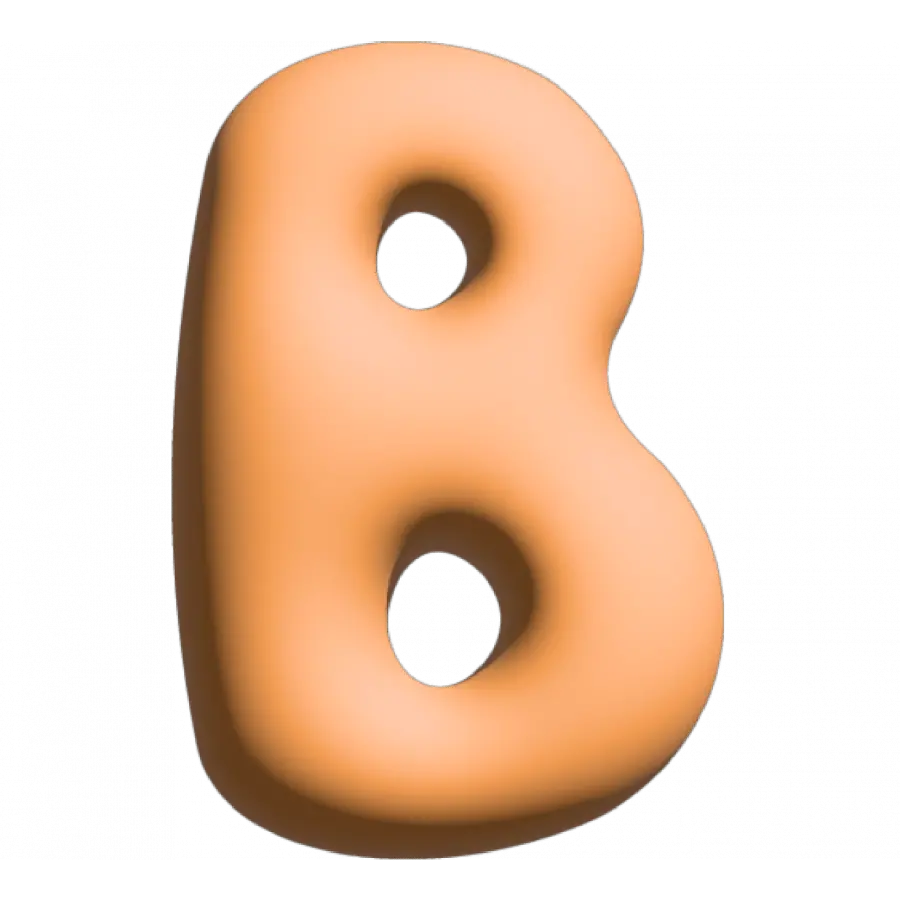 The Gift Label Wall Letter - B - Orange