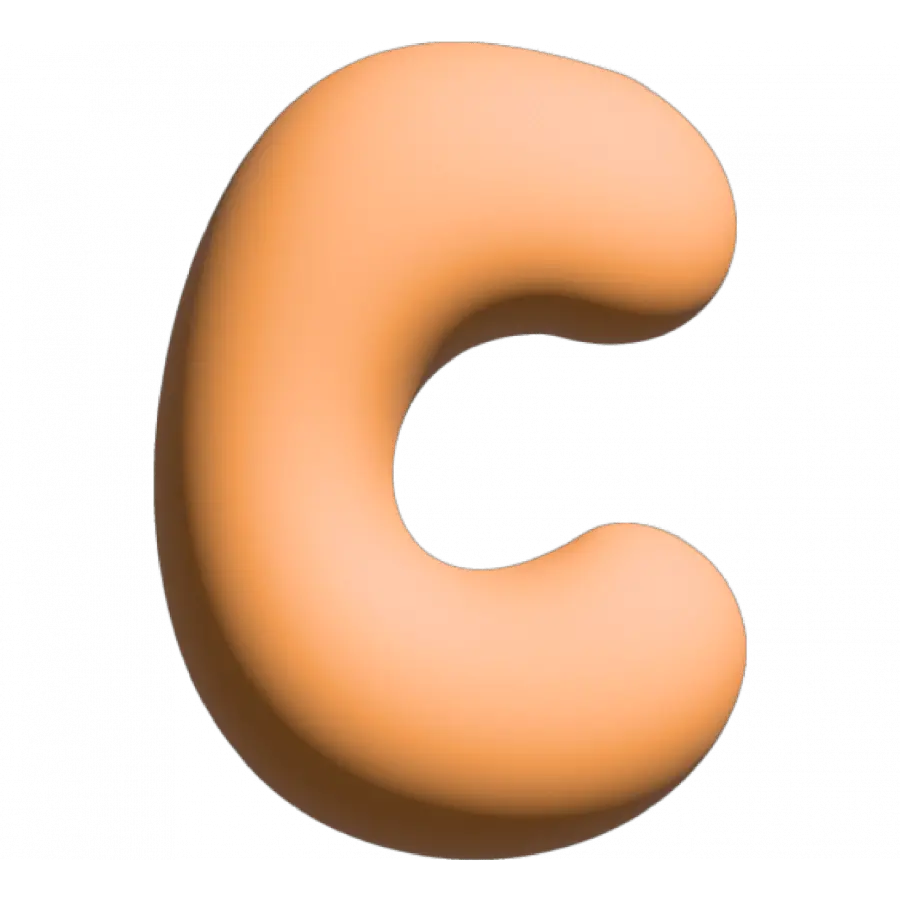 The Gift Label Wall Letter - C - Orange