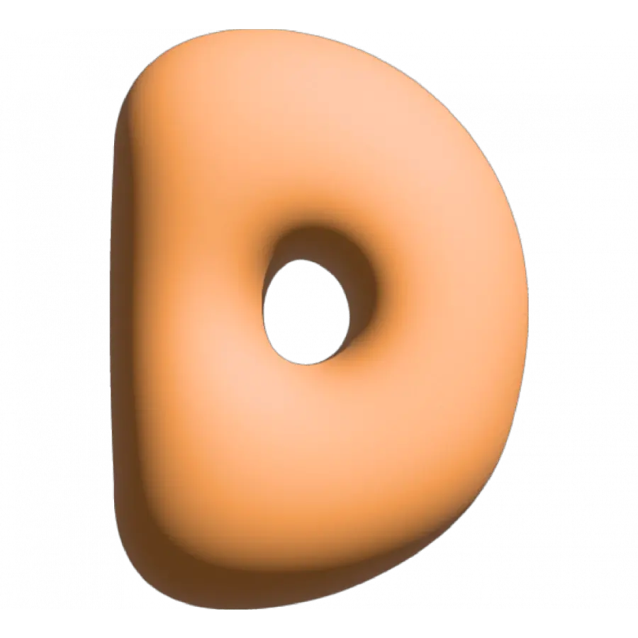 The Gift Label Wall Letter - D - Orange