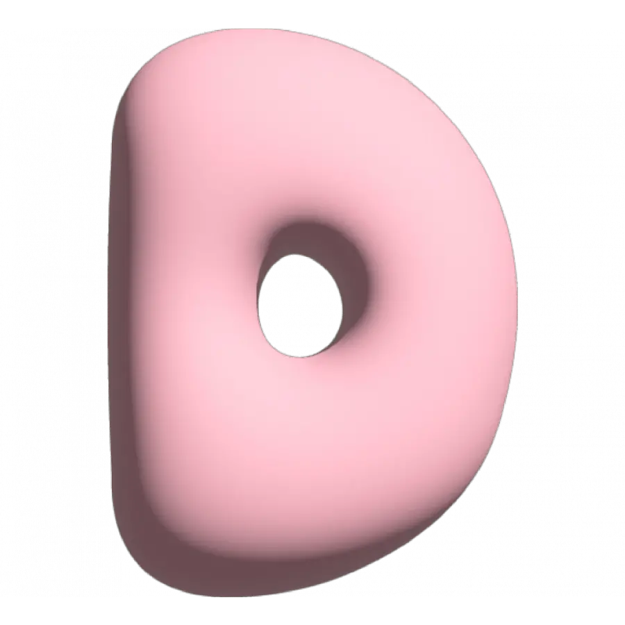 The Gift Label Wall Letter - D - Pink