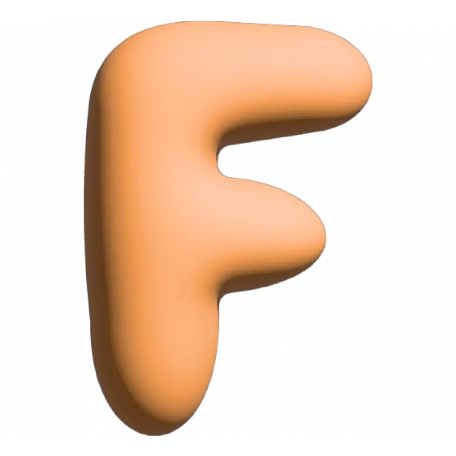 The Gift Label Wall Letter - F - Orange