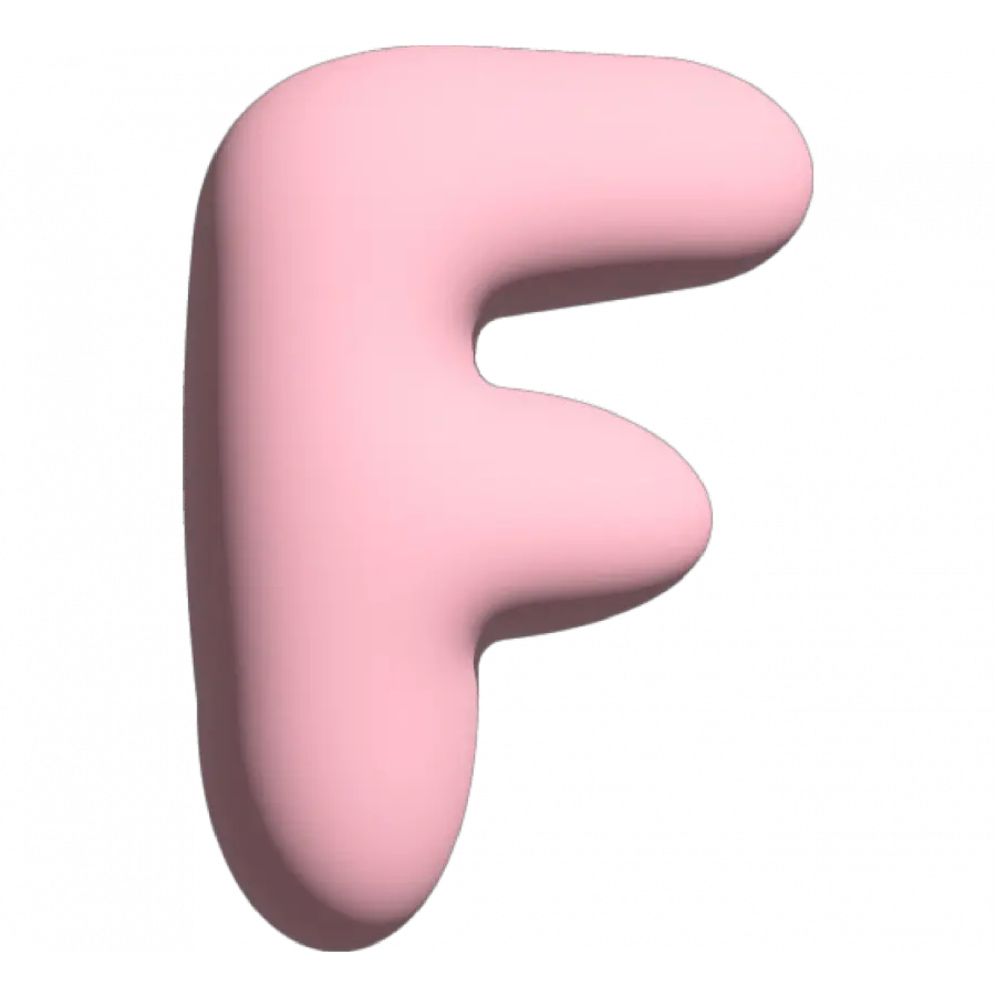 The Gift Label Wall Letter - F - Pink