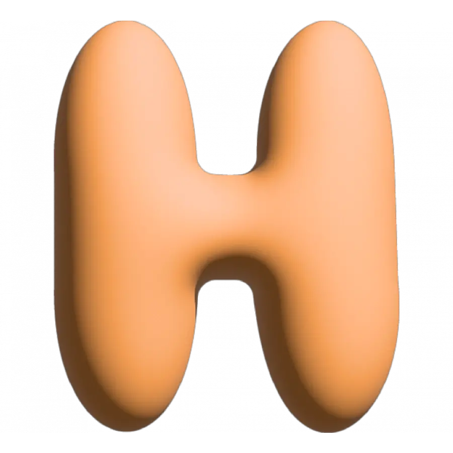 The Gift Label Wall Letter - H - Orange