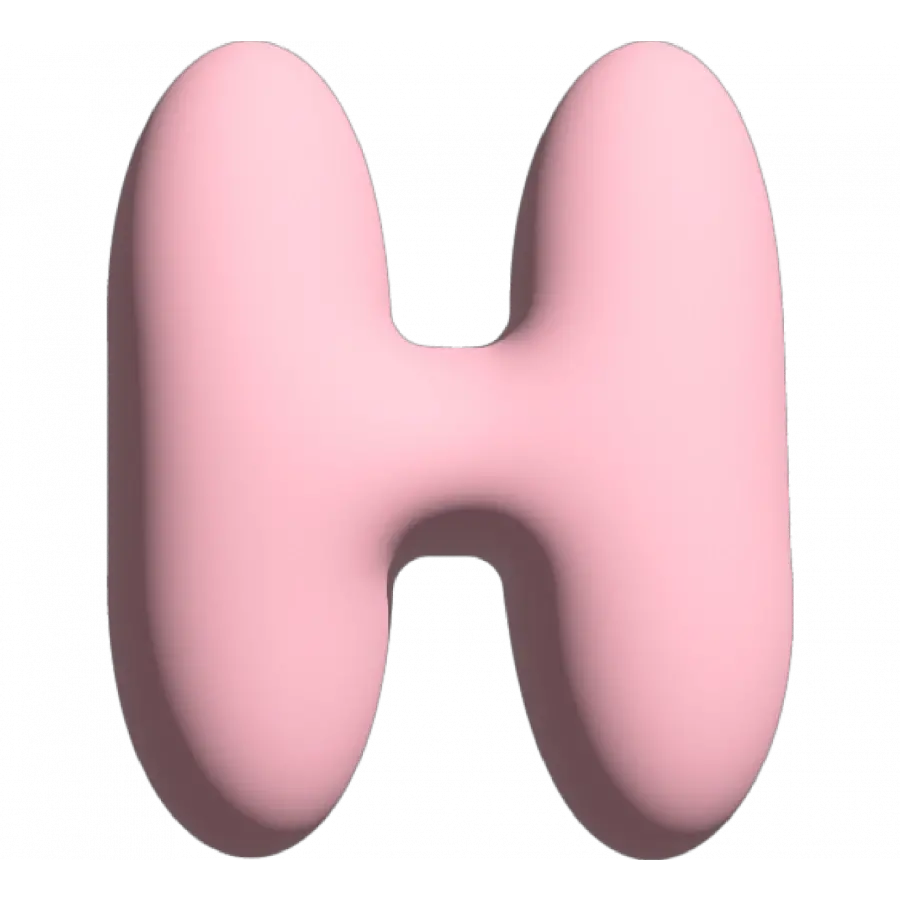 The Gift Label Wall Letter - H - Pink