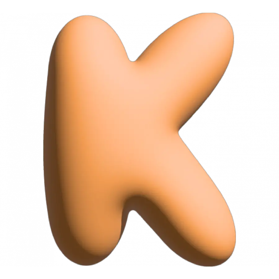 The Gift Label Wall Letter - K - Orange