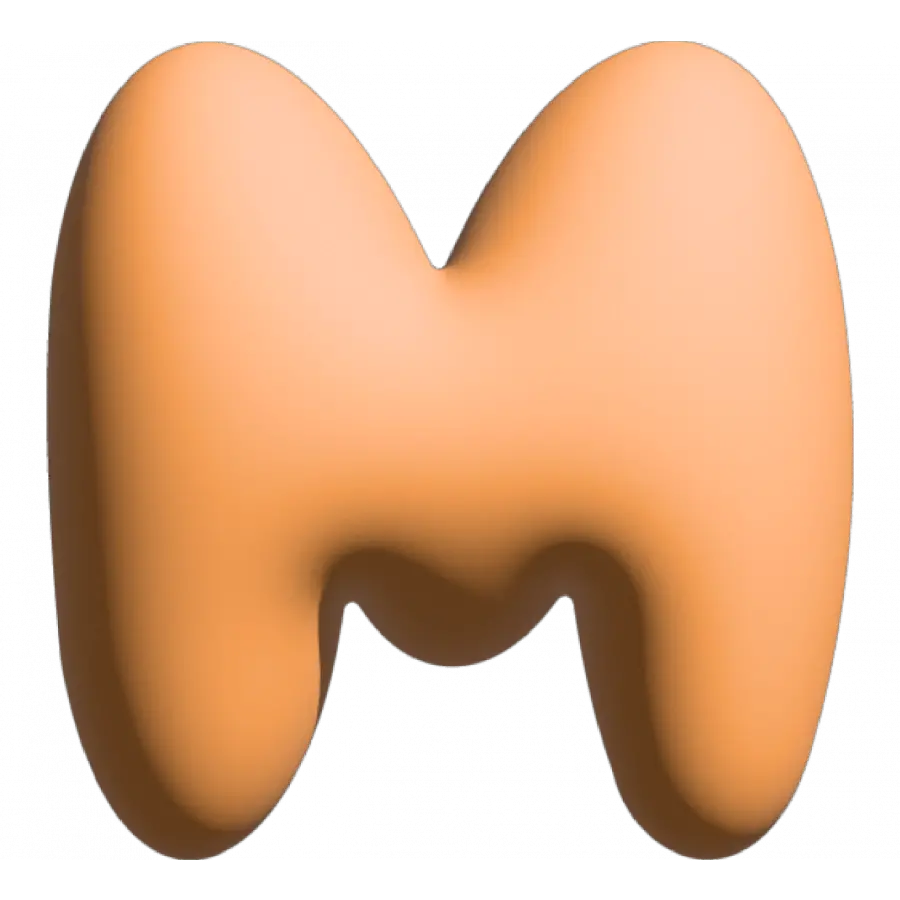 The Gift Label Wall Letter - M - Orange