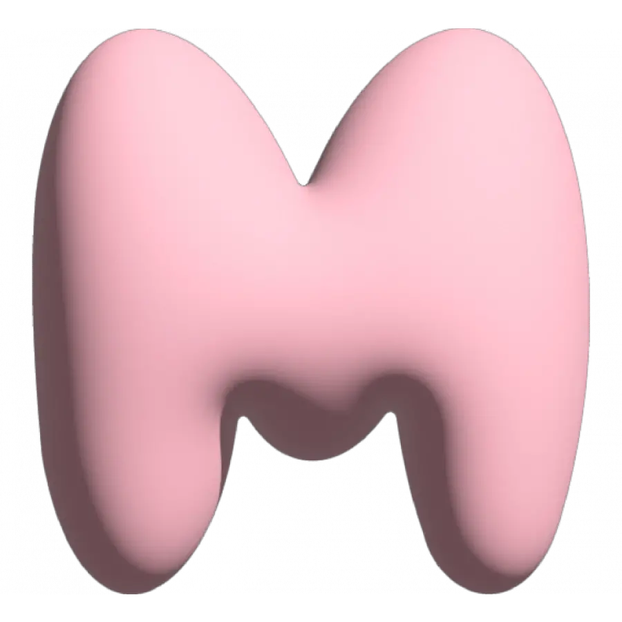 The Gift Label Wall Letter - M - Pink