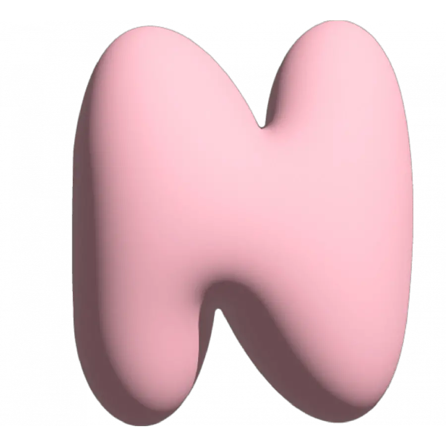 The Gift Label Wall Letter - N - Pink