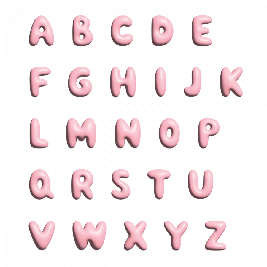 The Gift Label Wall Letter - O - Pink