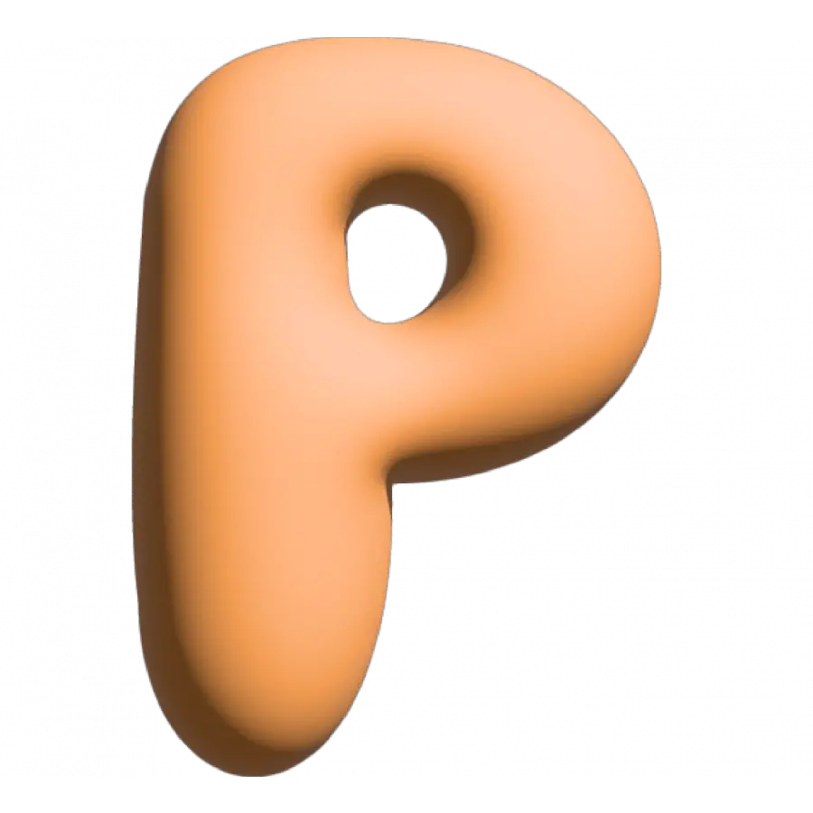 The Gift Label Wall Letter - P - Orange