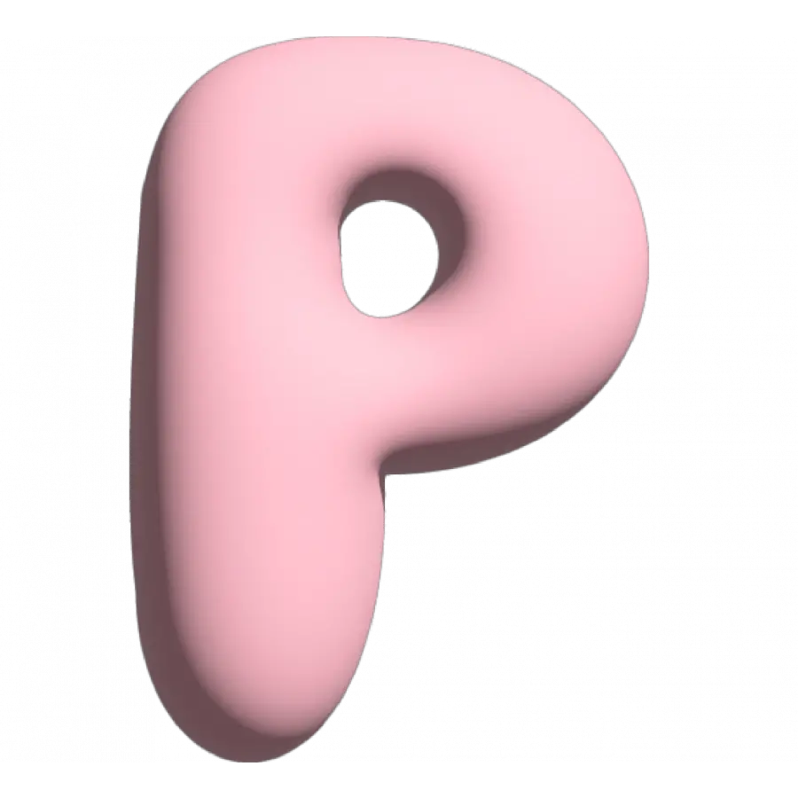 The Gift Label Wall Letter - P - Pink