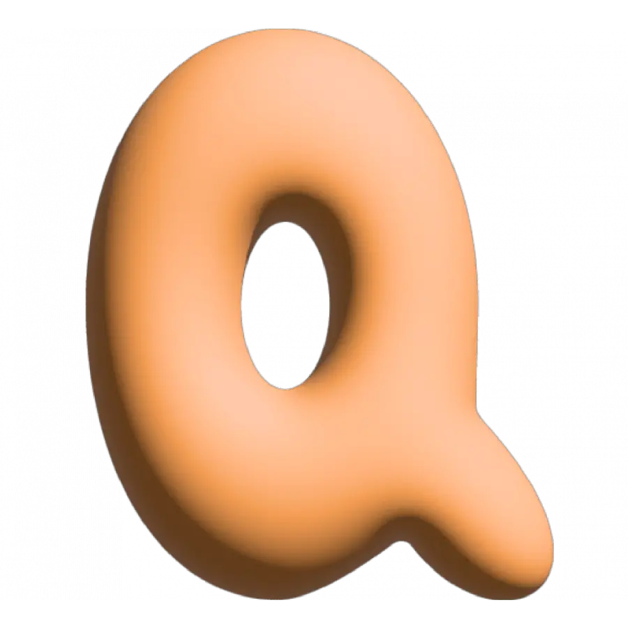 The Gift Label Wall Letter - Q - Orange