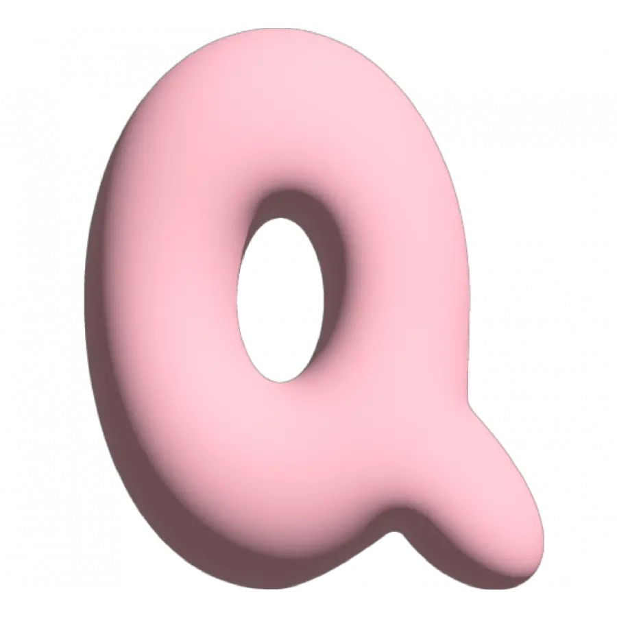 The Gift Label Wall Letter - Q - Pink