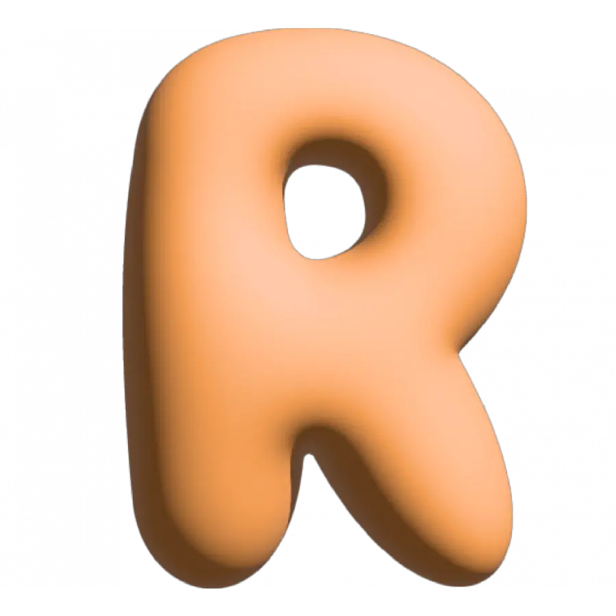 The Gift Label Wall Letter - R - Orange