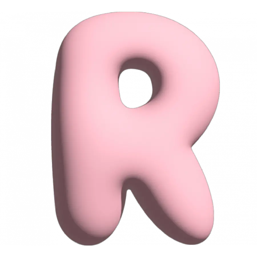 The Gift Label Wall Letter - R - Pink