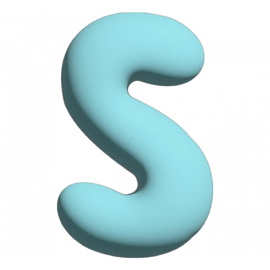 The Gift Label Wall Letter - S - Blue