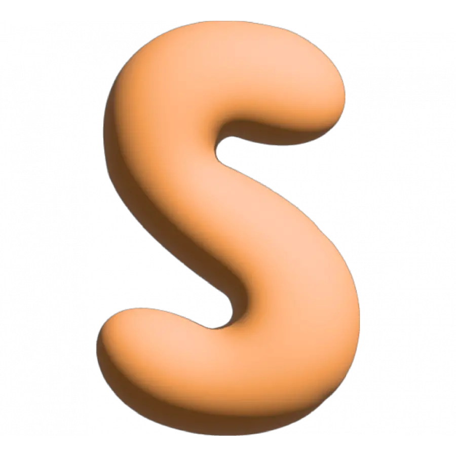 The Gift Label Wall Letter - S - Orange