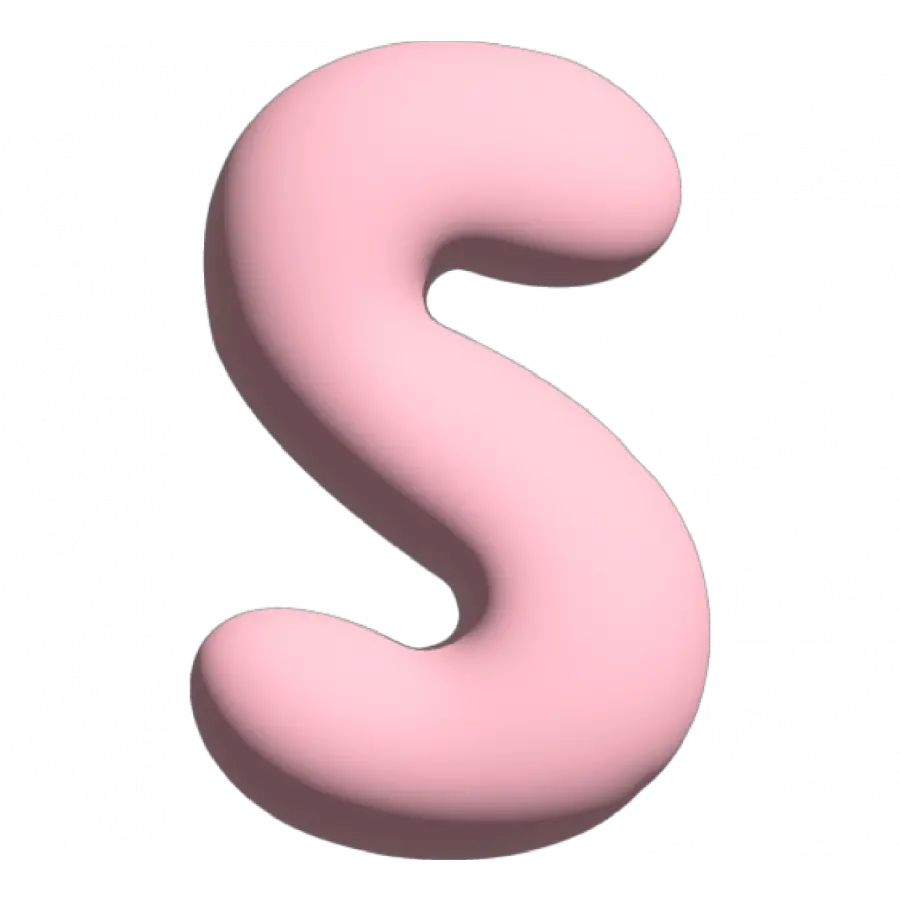 The Gift Label Wall Letter - S - Pink