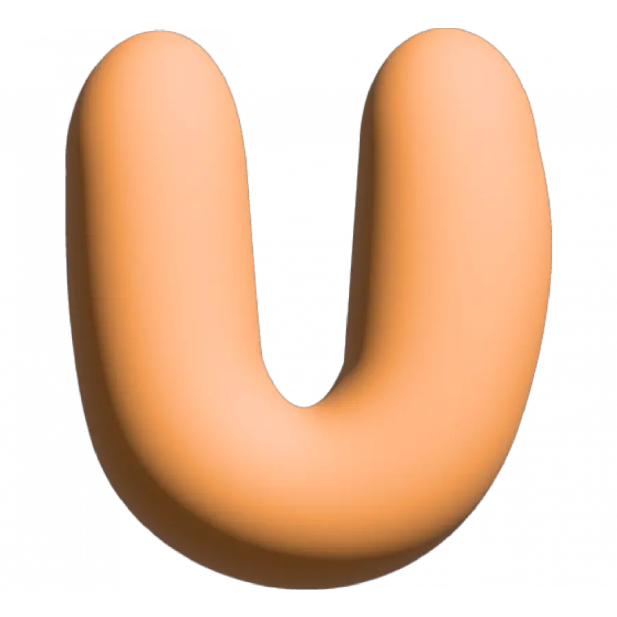 The Gift Label Wall Letter - U - Orange