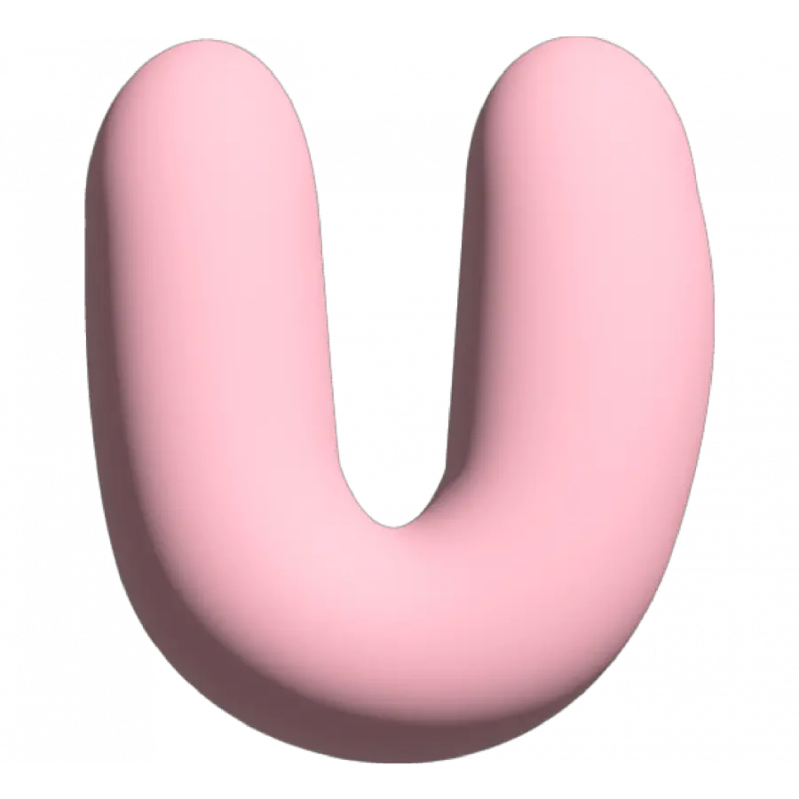 The Gift Label Wall Letter - U - Pink