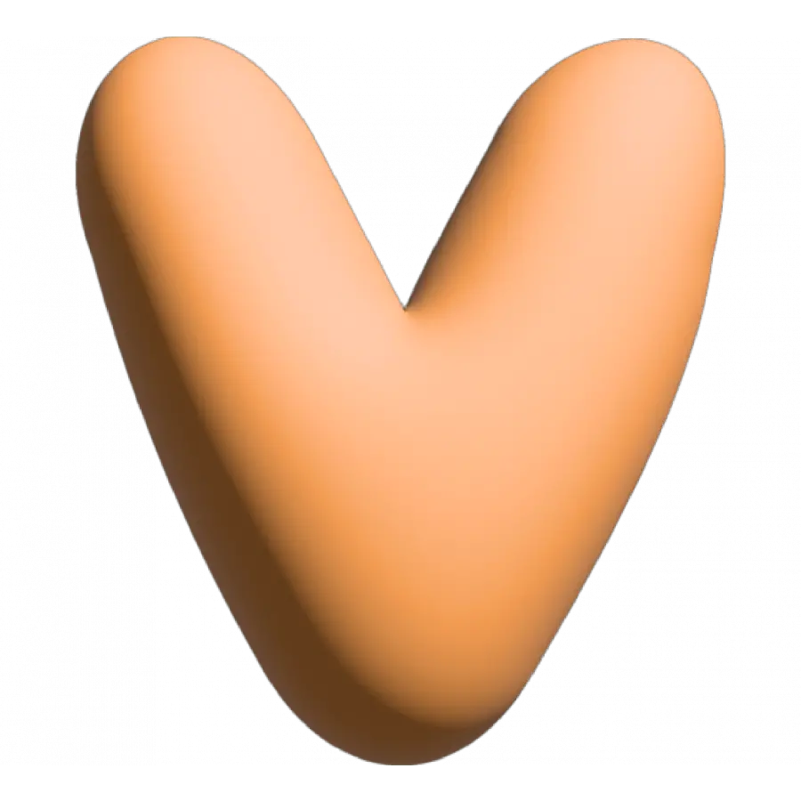 The Gift Label Wall Letter - V - Orange