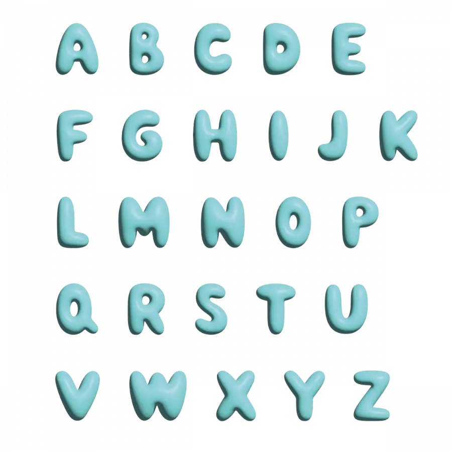 The Gift Label Wall Letter - W - Blue