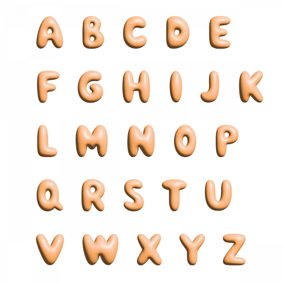 The Gift Label Wall Letter - W - Orange