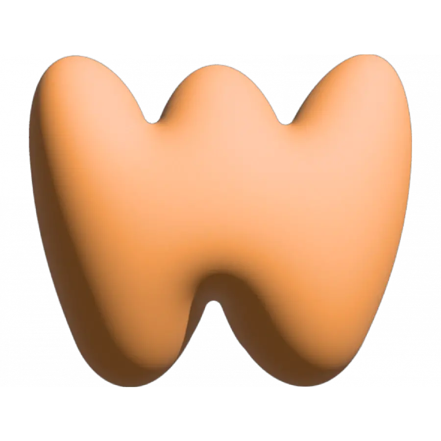 The Gift Label Wall Letter - W - Orange